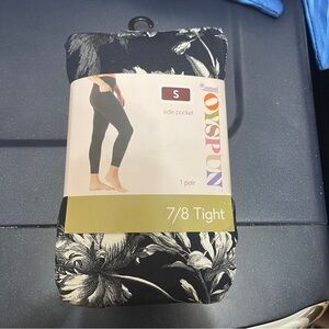 Joyspun Black and White Floral Leggings size S